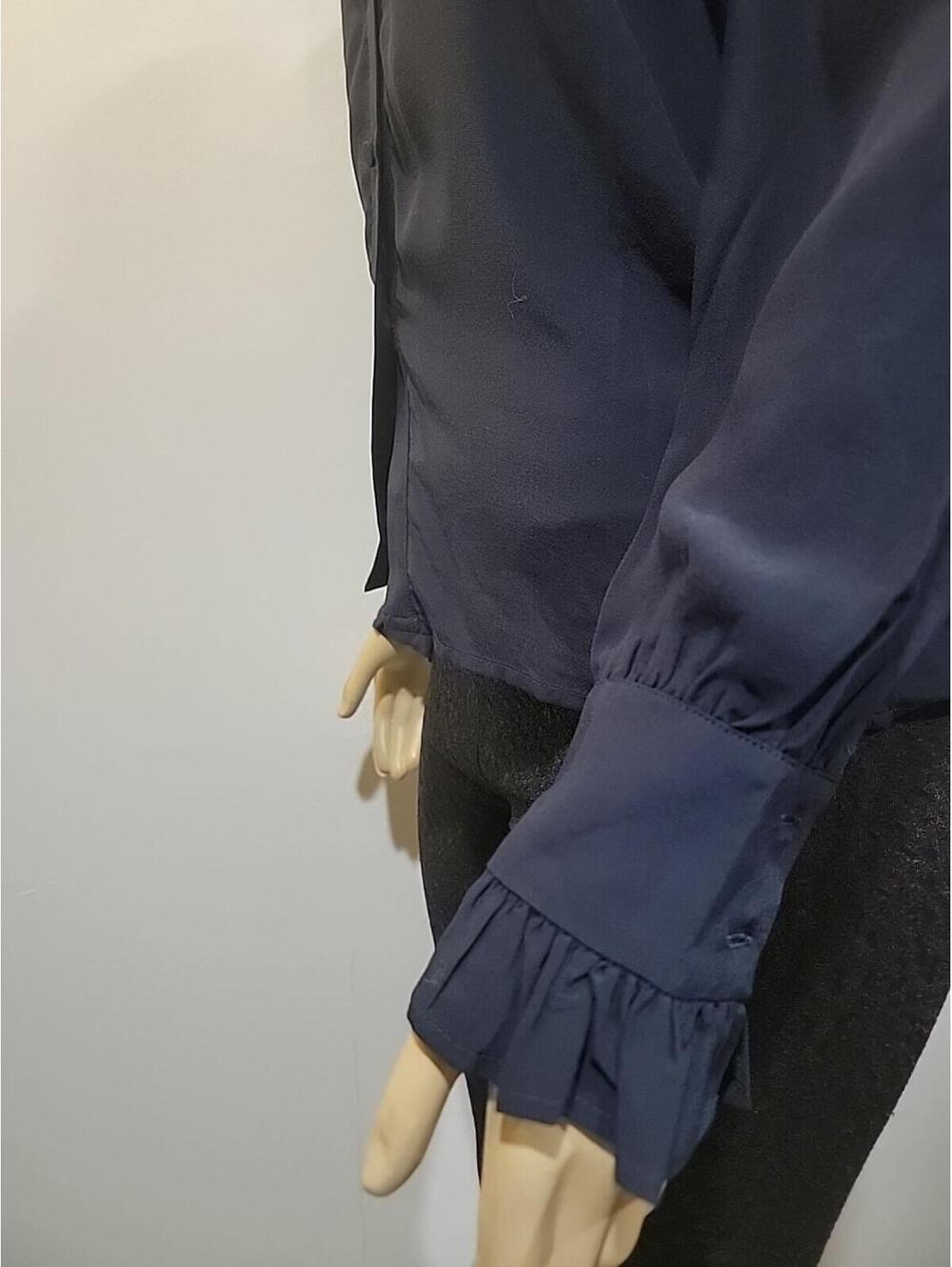 Zadig & Voltaire Thely Soft Women's Top XS Navy Long Sleeve Blouse NWT $298 #C - Picture 3 of 9